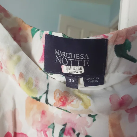 Marchesa Notte Designer Gradiant Floral Palazzo Pants Flowy Silky Huge Leg 20W - Picture 14 of 14